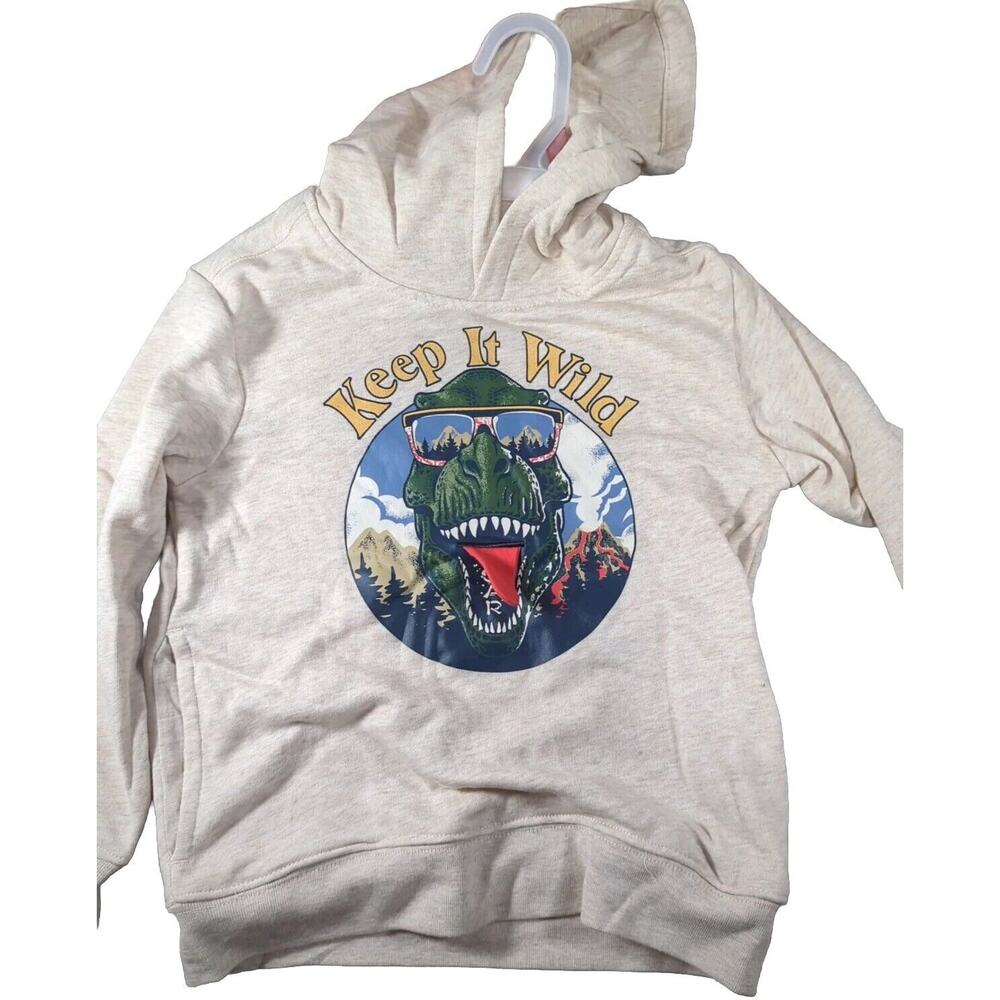 365 Kids Boy's Roar Dinosaur Tongue Open Graphic Pullover Hoodie Size 10
